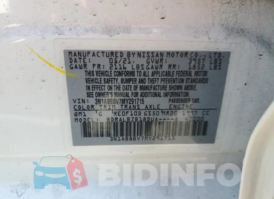 3N1AB8BV7MY291715 Photo# 12