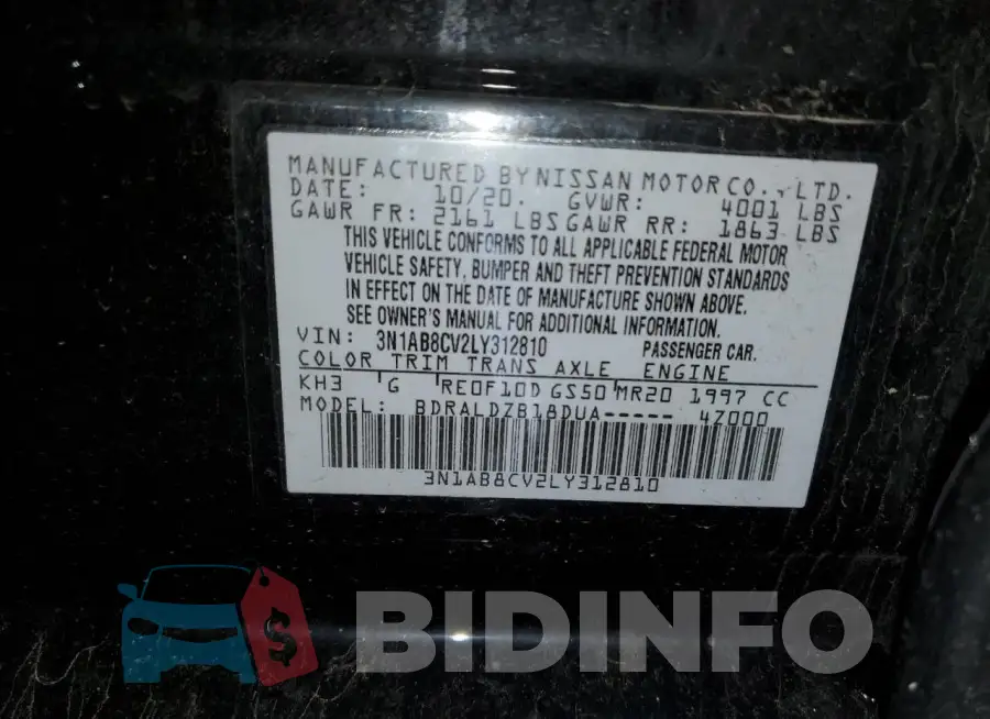 3N1AB8CV2LY312810 Photo# 12