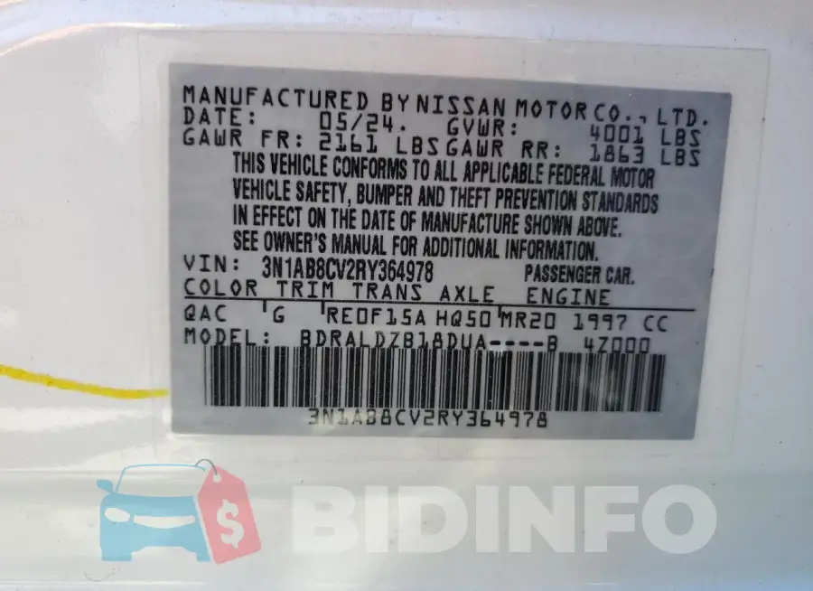 3N1AB8CV2RY364978 Photo# 12