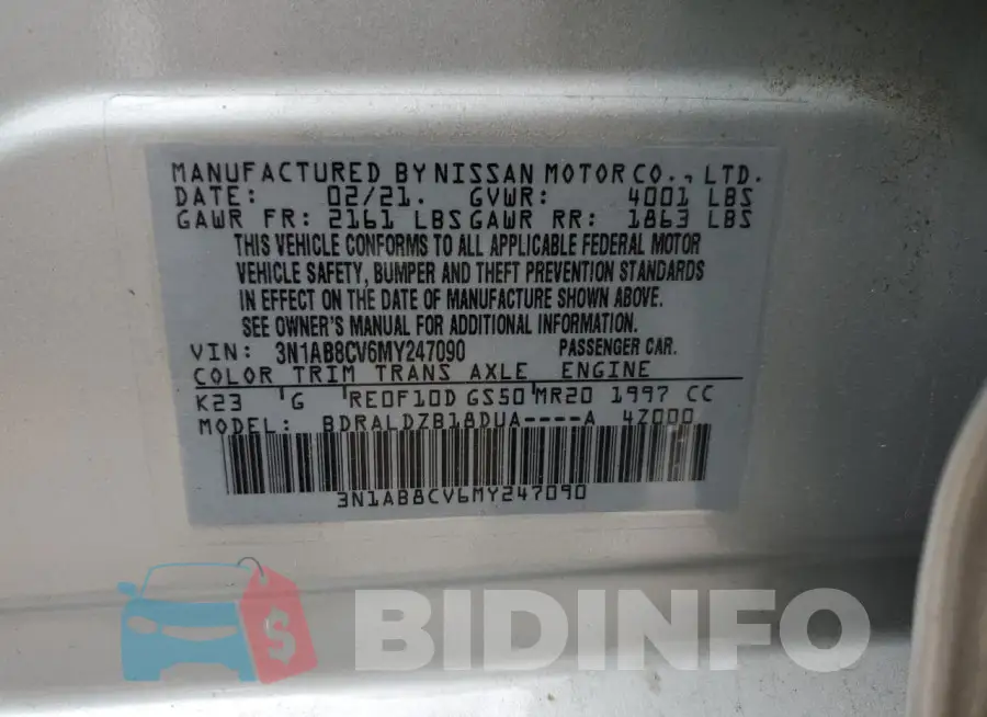 3N1AB8CV6MY247090 Photo# 12