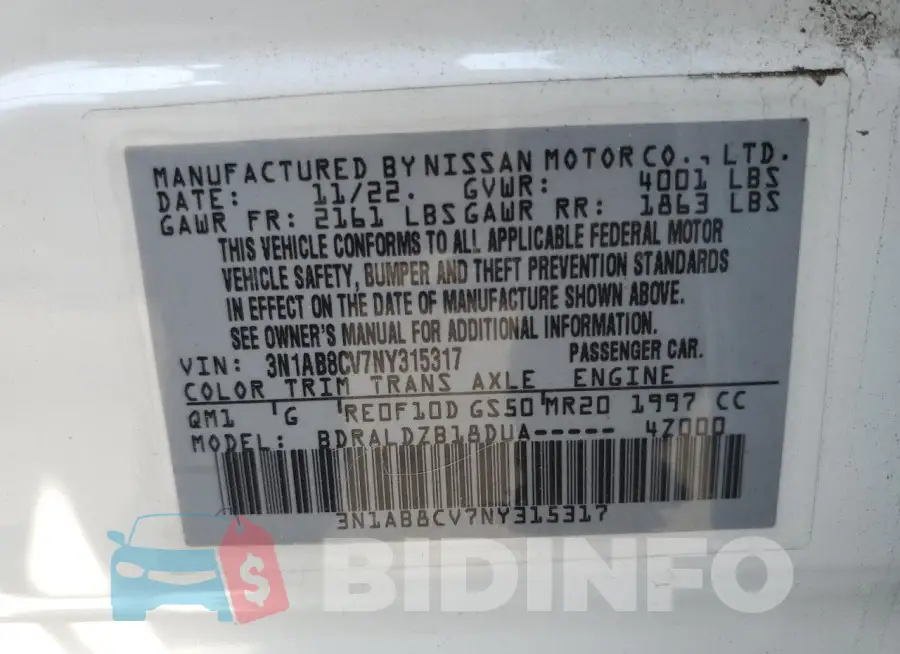 3N1AB8CV7NY315317 Photo# 13