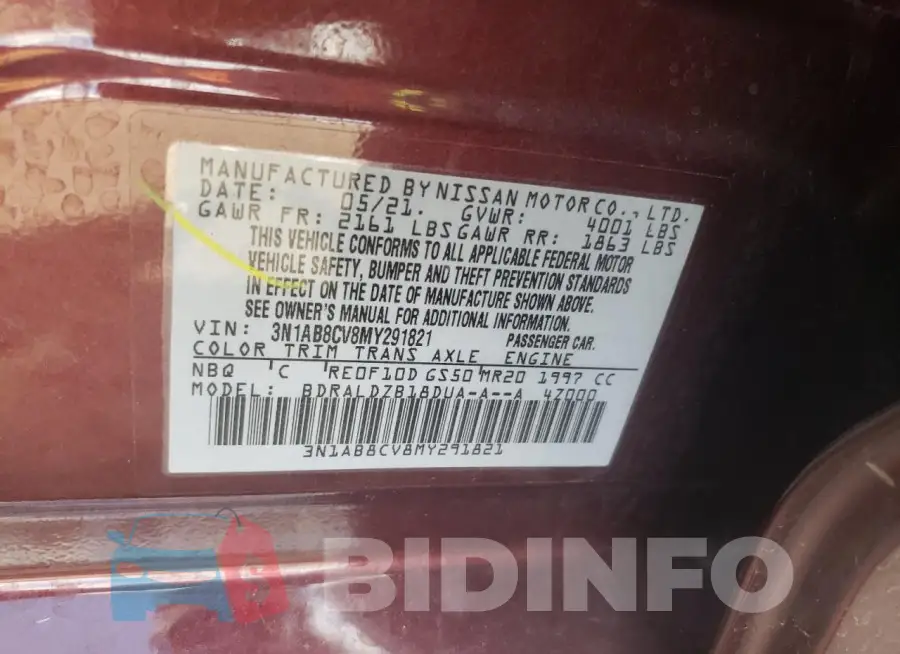 3N1AB8CV8MY291821 Photo# 13