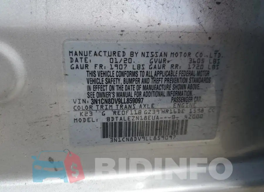 3N1CN8DV9LL859097 Photo# 12
