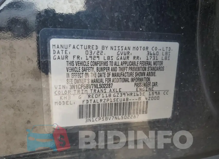 3N1CP5BV7NL502287 Photo# 12