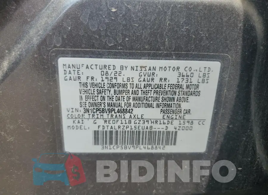 3N1CP5BV9PL468842 Photo# 13