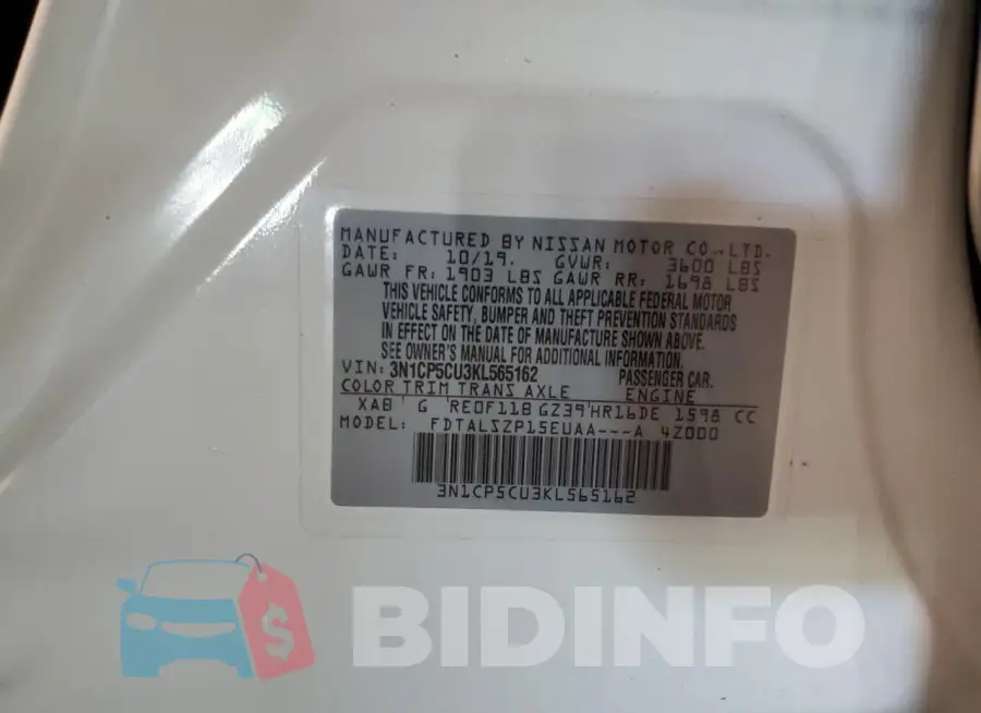 3N1CP5CU3KL565162 Photo# 12