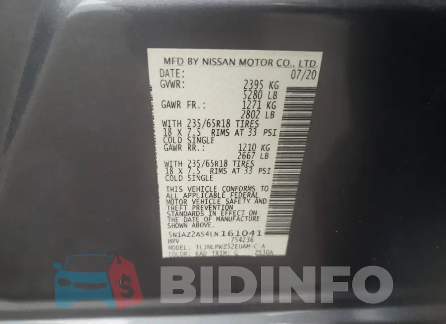 5N1AZ2AS4LN161041 Photo# 12