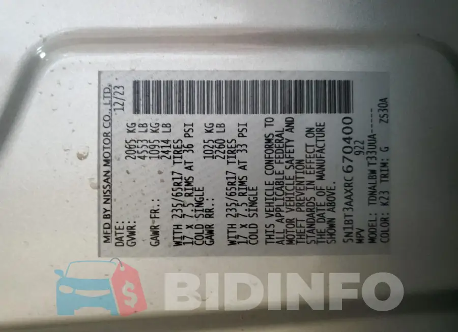 5N1BT3AAXRC670400 Photo# 14