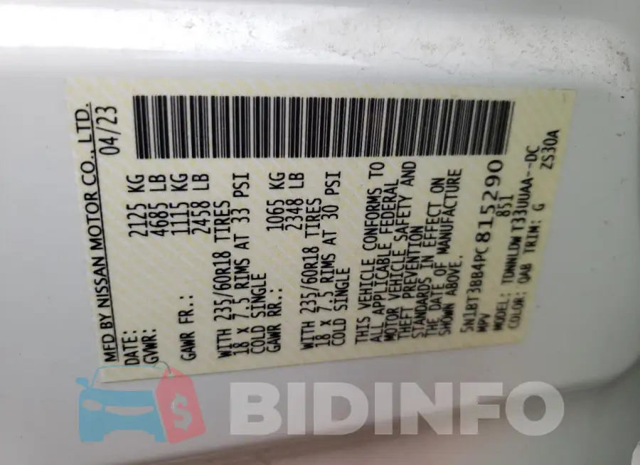 5N1BT3BB4PC815290 Photo# 12