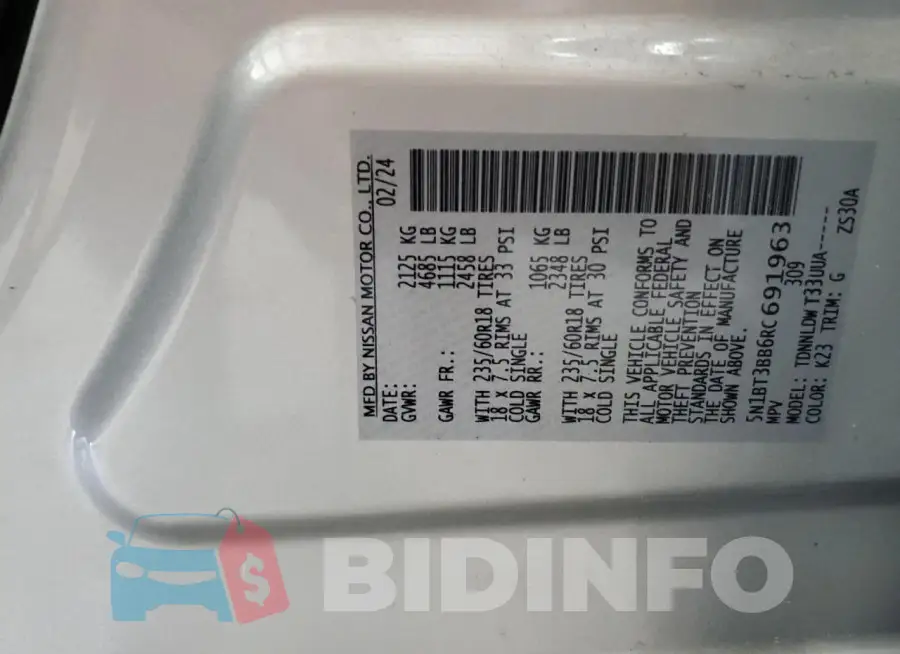 5N1BT3BB6RC691963 Photo# 14