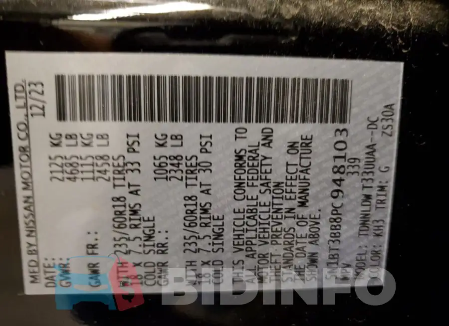 5N1BT3BB8PC948103 Photo# 12