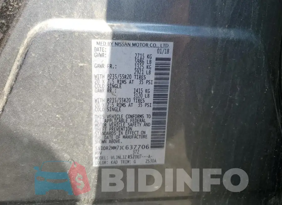 5N1DR2MM7JC637706 Photo# 13