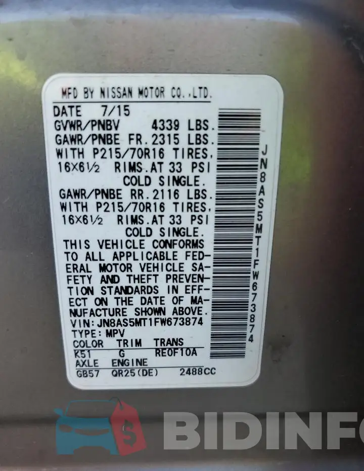 JN8AS5MT1FW673874 Photo# 13