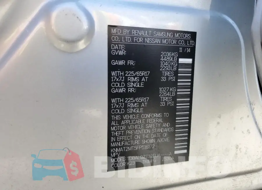 KNMAT2MT5FP516172 Photo# 13