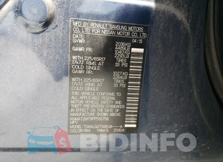 KNMAT2MT8FP551756 Photo# 14