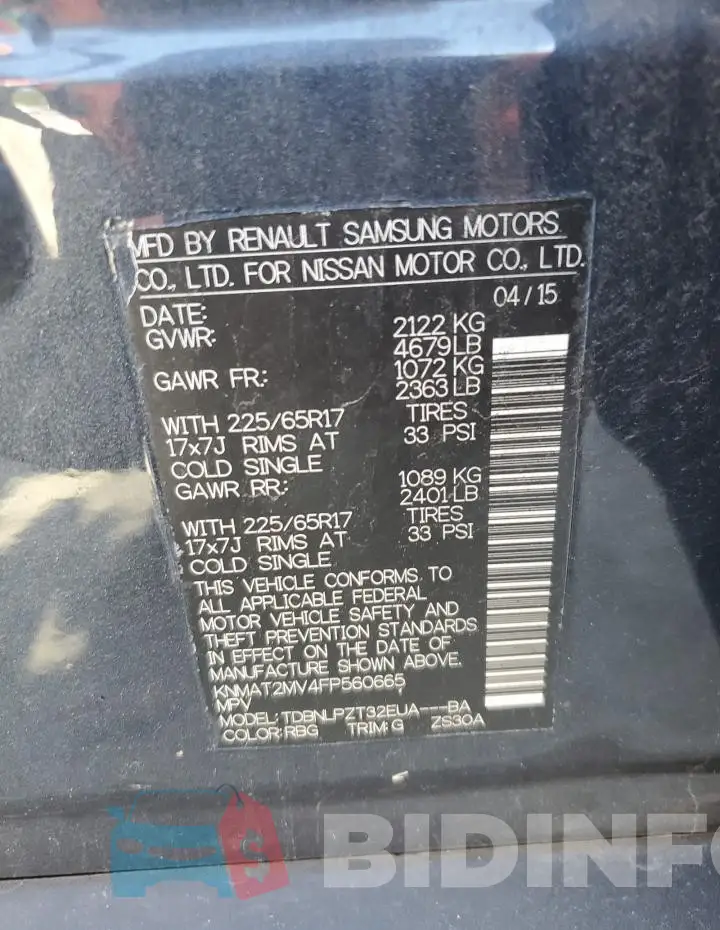 KNMAT2MV4FP560665 Photo# 13
