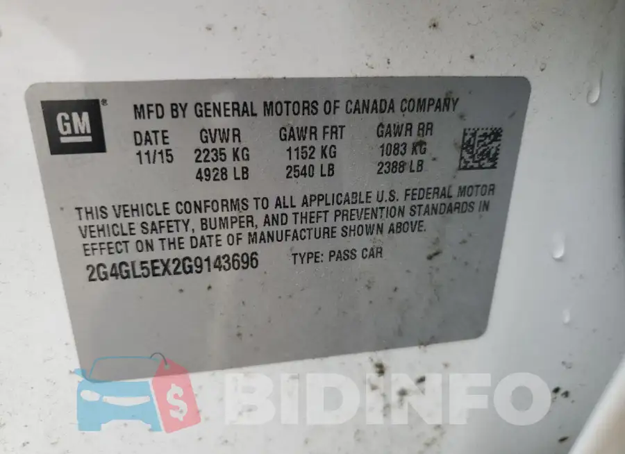 2G4GL5EX2G9143696 Photo# 12