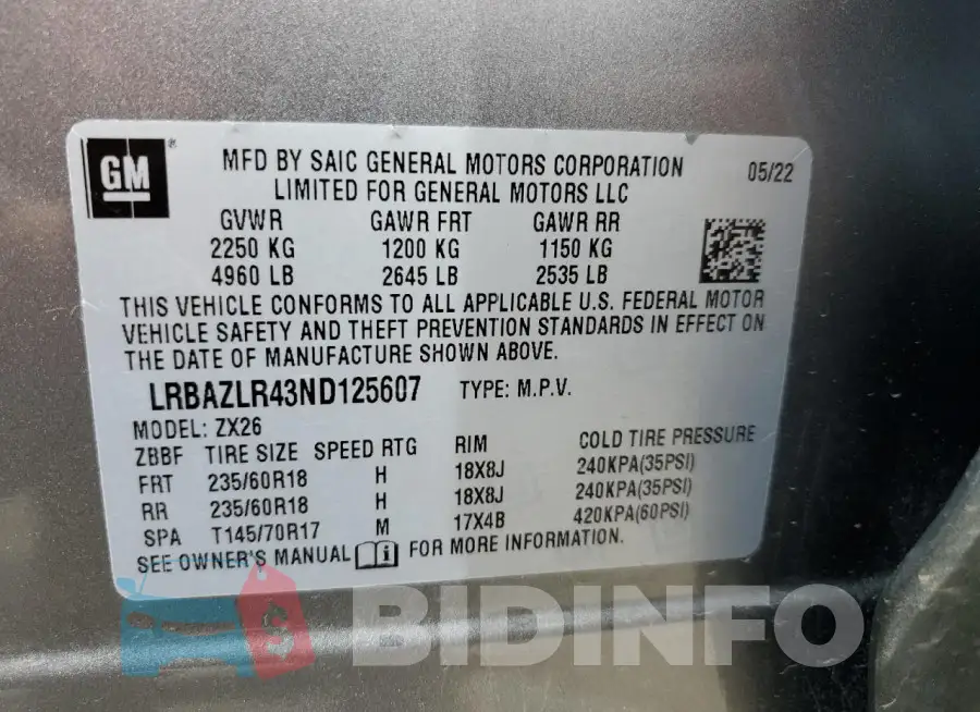 LRBAZLR43ND125607 Photo# 13