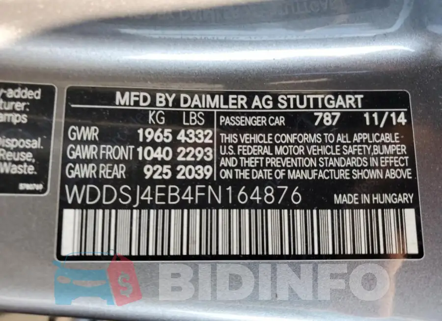 WDDSJ4EB4FN164876 Photo# 13