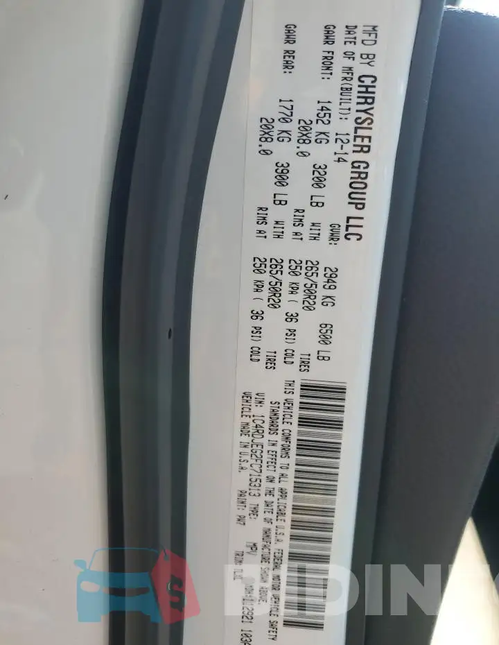 1C4RDJEG2FC715313 Photo# 13