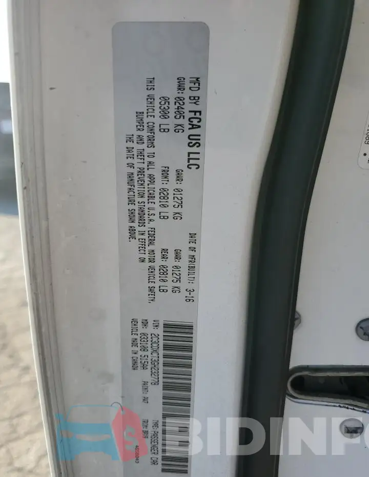 2C3CDXCT3GH232778 Photo# 12