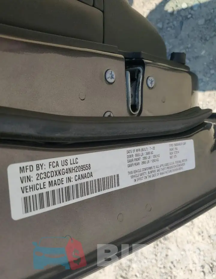 2C3CDXKG4NH209558 Photo# 12