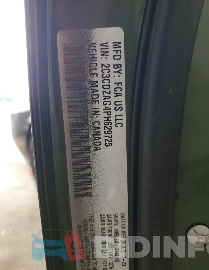2C3CDZAG4PH629725 Photo# 12