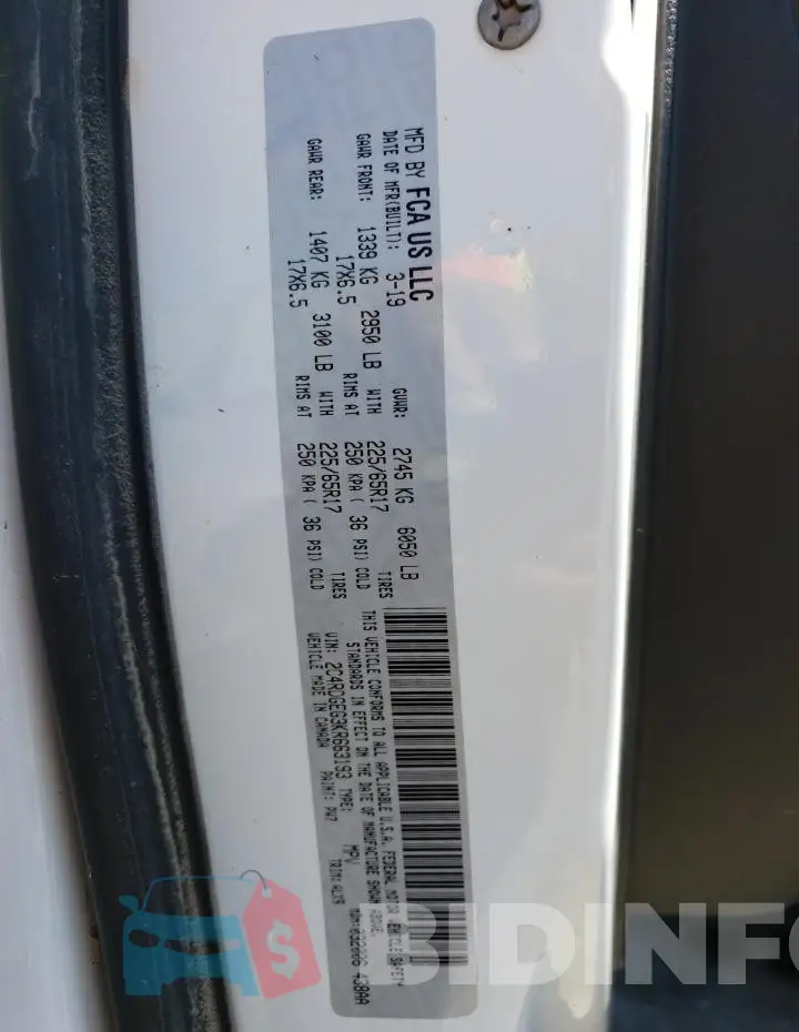 2C4RDGEG3KR663193 Photo# 13