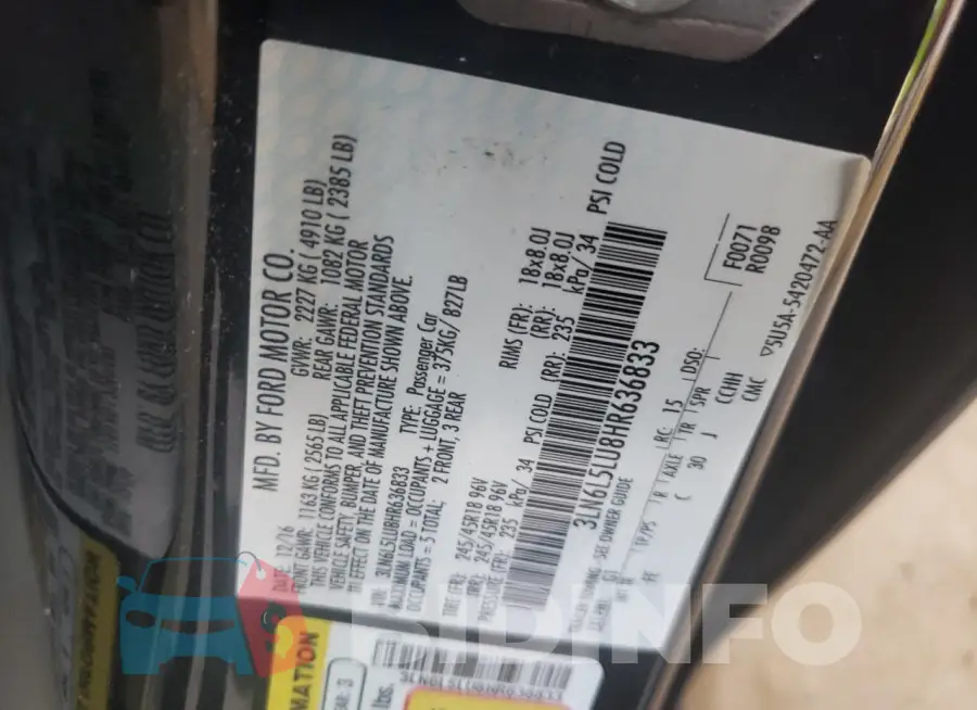 3LN6L5LU8HR636833 Photo# 12