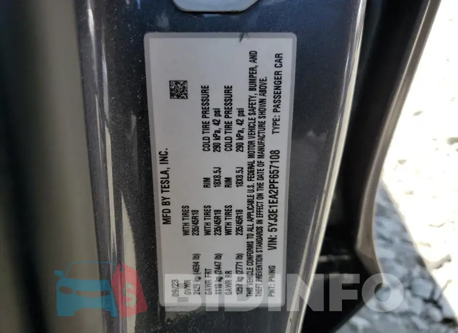 5YJ3E1EA2PF657108 Photo# 13