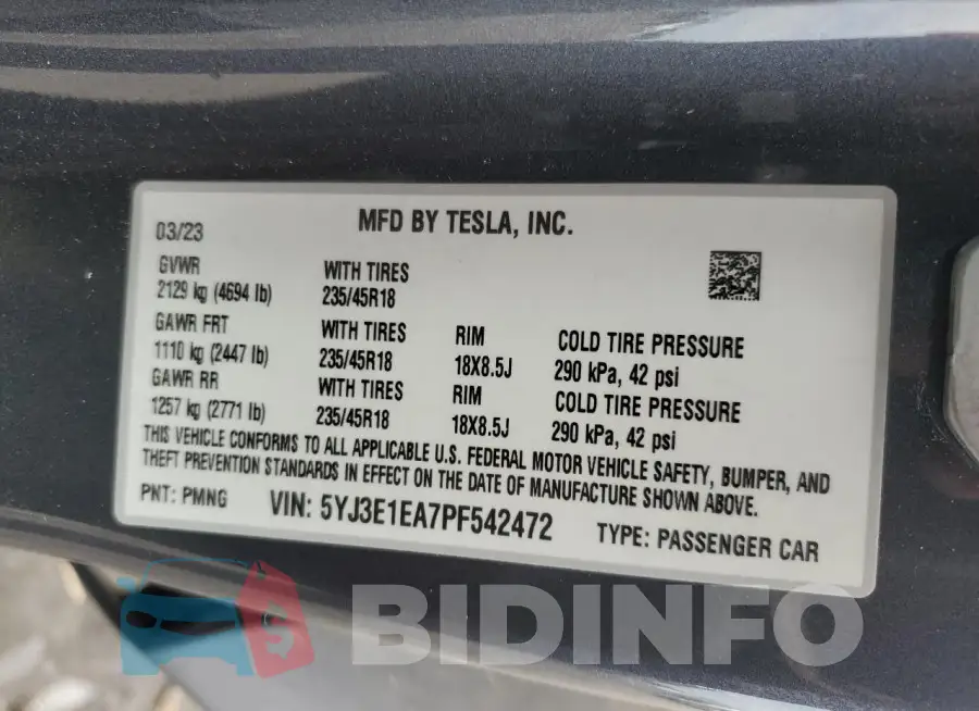 5YJ3E1EA7PF542472 Photo# 12