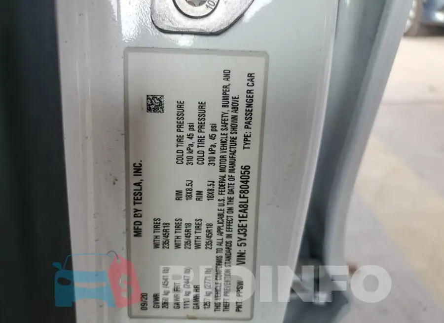 5YJ3E1EA8LF804056 Photo# 12