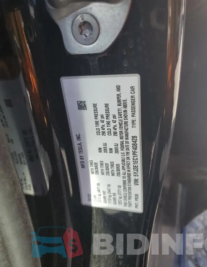 5YJ3E1EC1PF408428 Photo# 12
