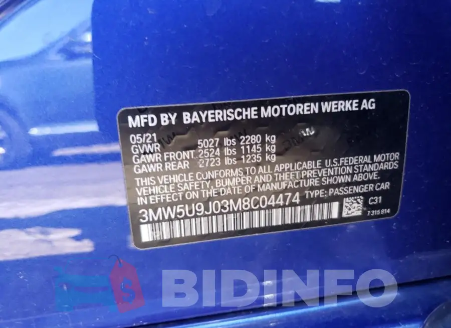 3MW5U9J03M8C04474 Photo# 12
