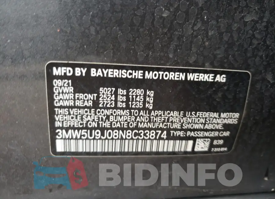3MW5U9J08N8C33874 Photo# 12