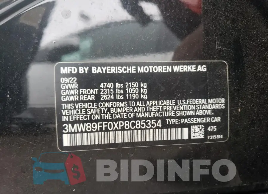 3MW89FF0XP8C85354 Photo# 12