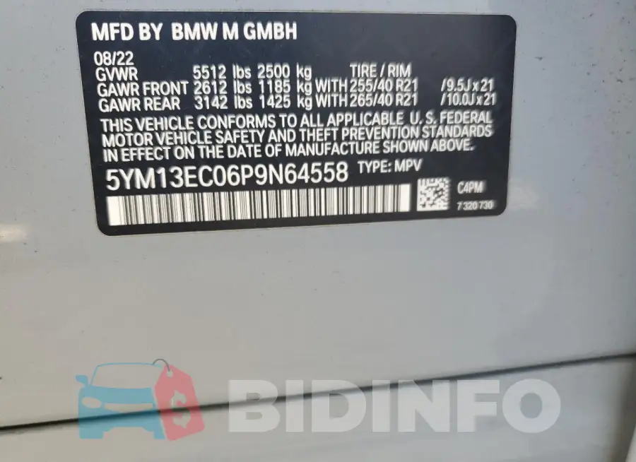 5YM13EC06P9N64558 Photo# 12