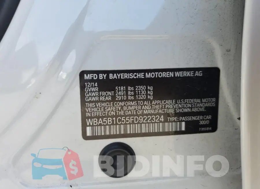 WBA5B1C55FD922324 Photo# 12