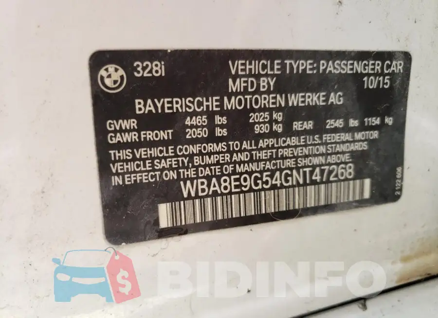 WBA8E9G54GNT47268 Photo# 12