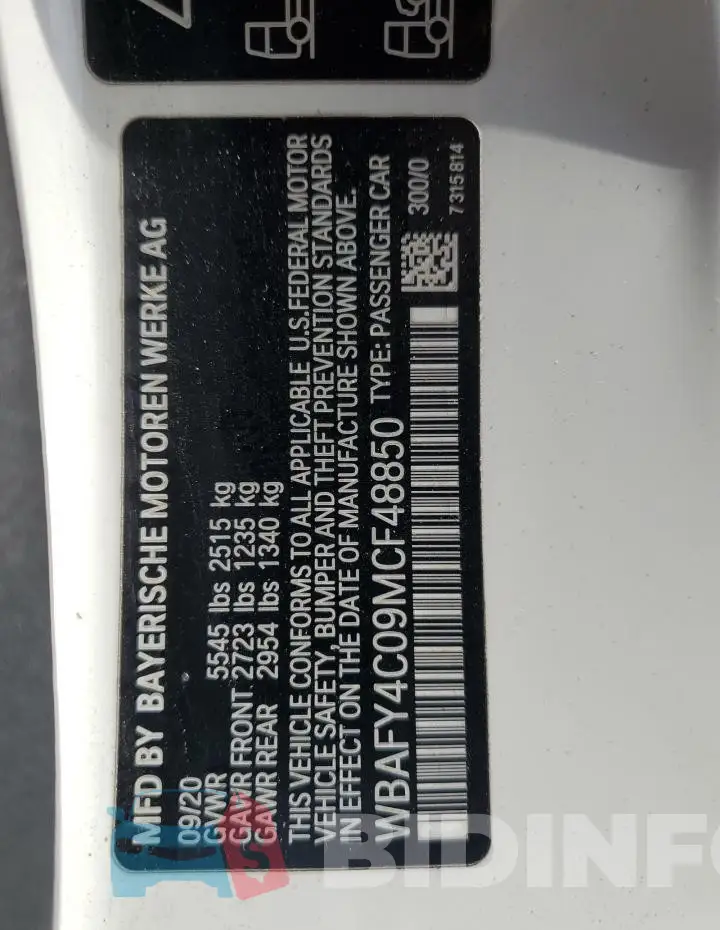 WBAFY4C09MCF48850 Photo# 13