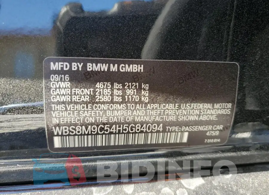 WBS8M9C54H5G84094 Photo# 12