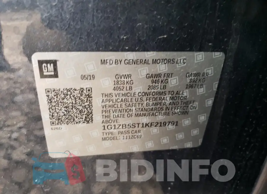 1G1ZB5ST1KF219791 Photo# 12