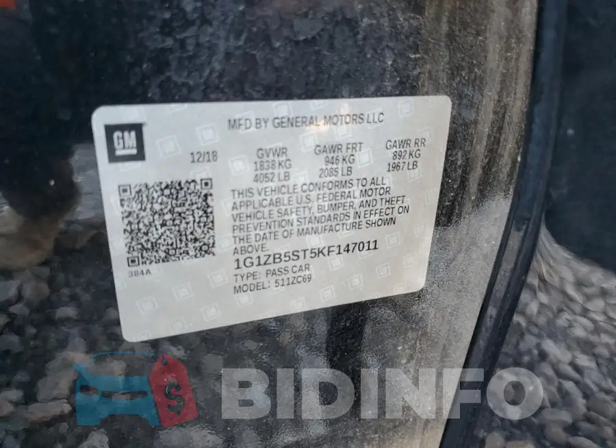 1G1ZB5ST5KF147011 Photo# 12