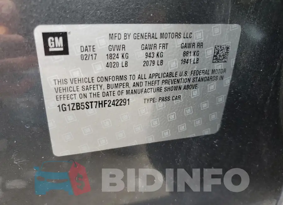 1G1ZB5ST7HF242291 Photo# 12