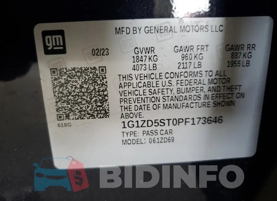 1G1ZD5ST0PF173646 Photo# 13