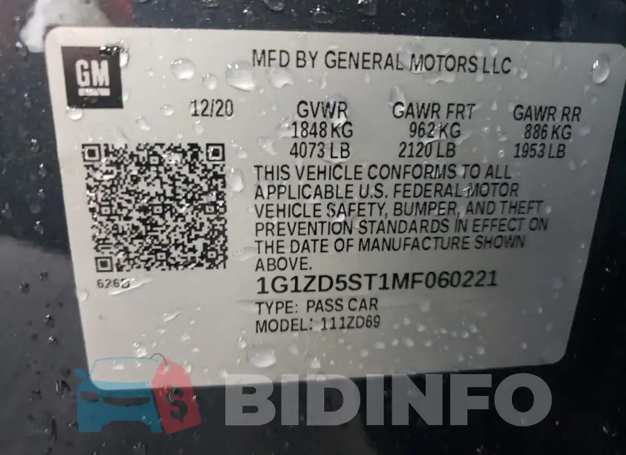 1G1ZD5ST1MF060221 Photo# 12