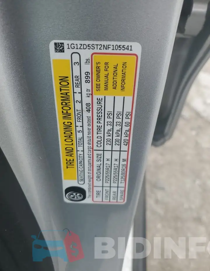 1G1ZD5ST2NF105541 Photo# 12