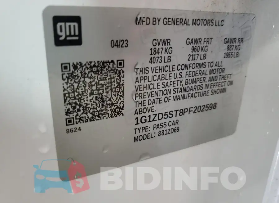 1G1ZD5ST8PF202598 Photo# 13