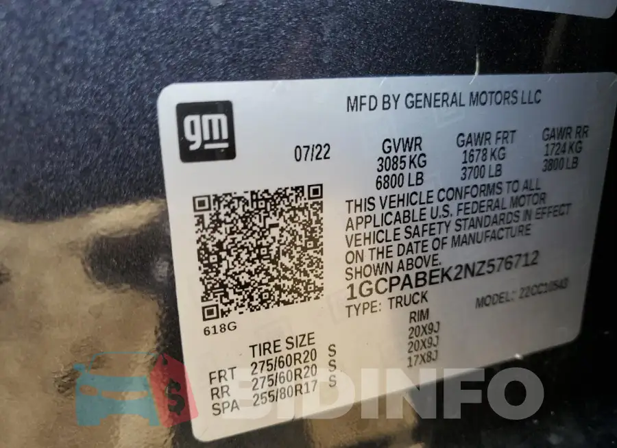 1GCPABEK2NZ576712 Photo# 12