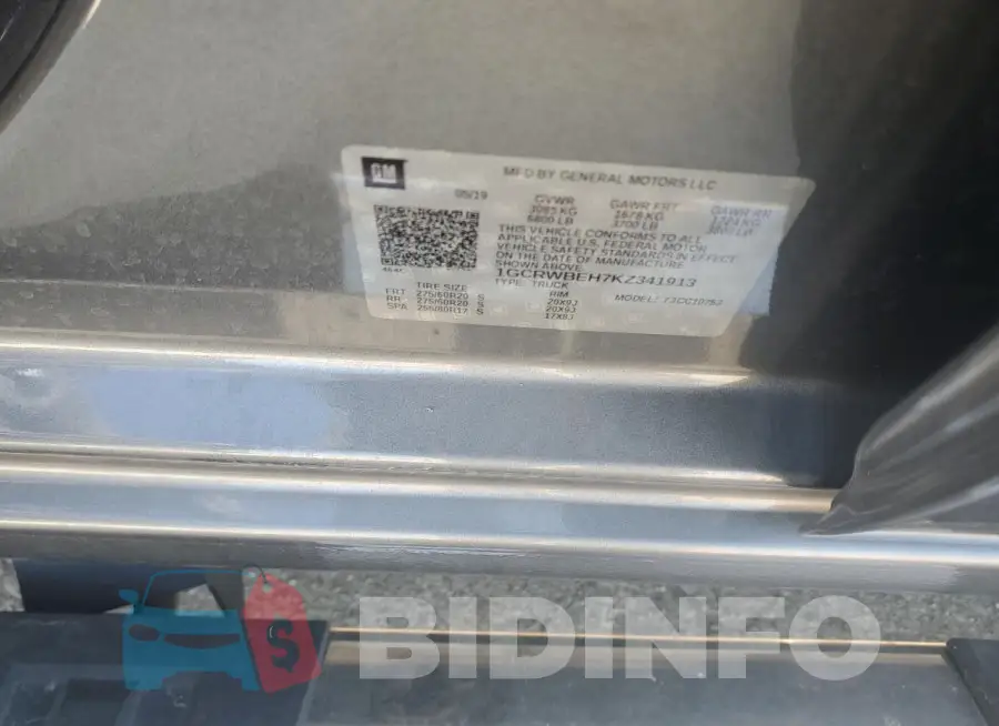 1GCRWBEH7KZ341913 Photo# 12
